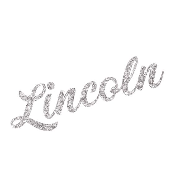 9 Lincoln Cursive Silver GLitter Thumbnail